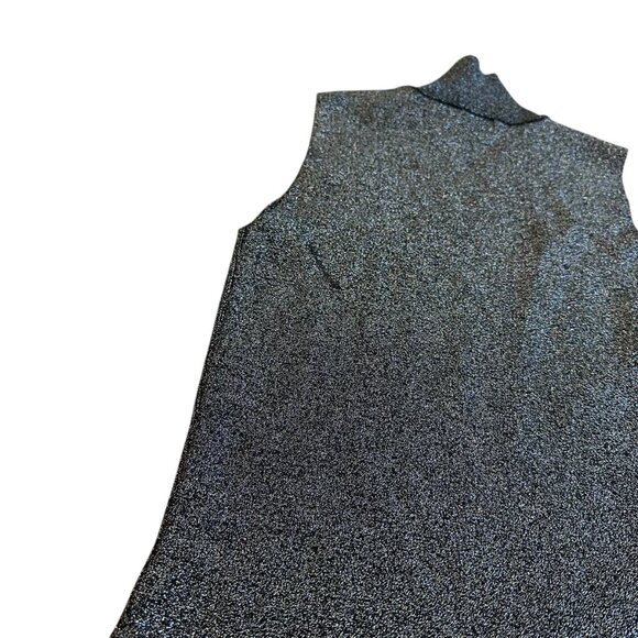 House of Harlow 1960 Silver Glitter Sheath Dress Mock Neck Party Size Small - Picture 8 of 12